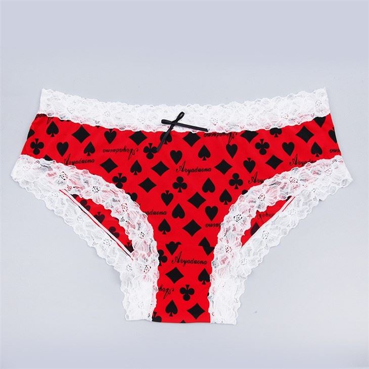 Fashion Style Nylon Lace Floral Printed Iced Silk Girl Brief Sexy Women Briefs Underwear Panty Underpants Ladies Women's Panties