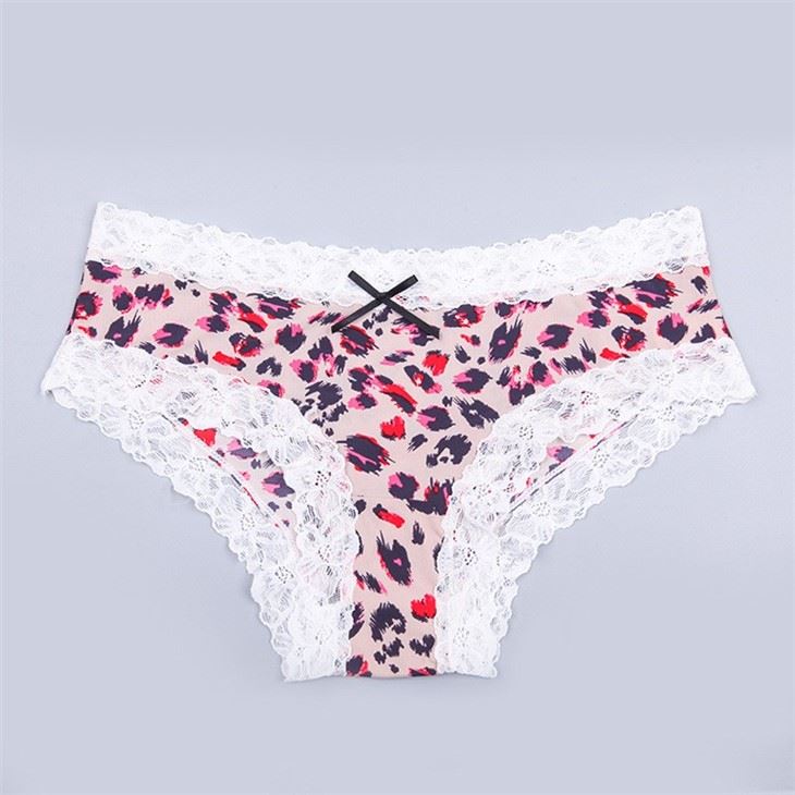 Fashion Style Nylon Lace Floral Printed Iced Silk Girl Brief Sexy Women Briefs Underwear Panty Underpants Ladies Women's Panties