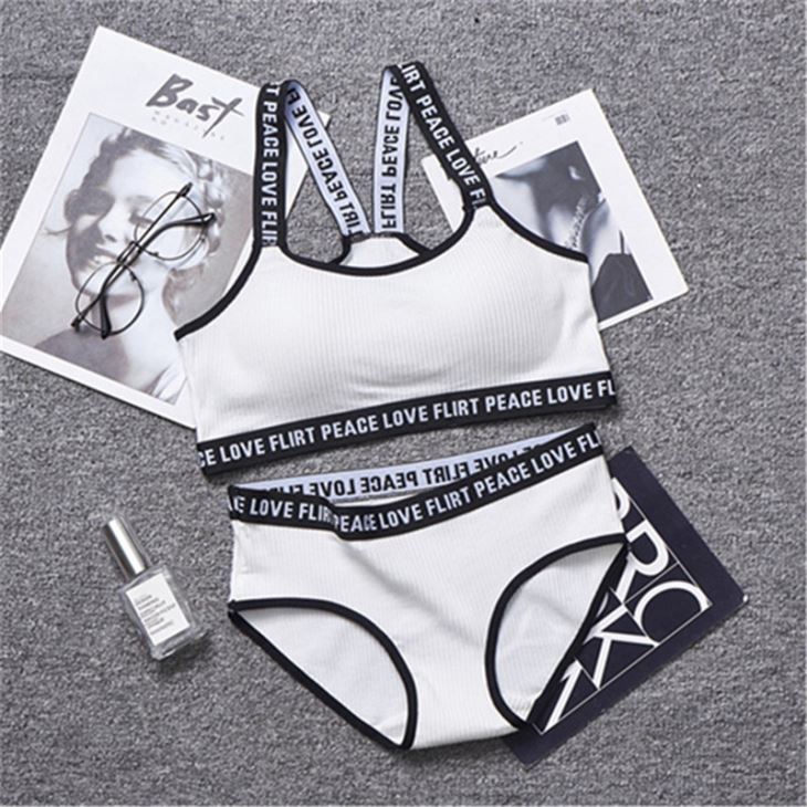 Ensemble de culottes de soutien-gorge en coton imprimé pour adolescentes